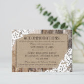 Carte D'accompagnement Pays Western Bois Dentelle Rustique Hébergements (Debout devant)