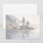 Carte D'accompagnement Paysage aquarellé bleu tranquille (Devant / Derrière)