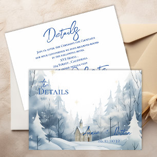Carte D'accompagnement Paysage enneigé Détails du mariage d'hiver