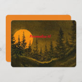 Carte D'accompagnement Paysage nocturne; chasse ou moisson lune (Devant / Derrière)