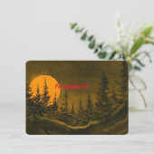 Carte D'accompagnement Paysage nocturne; chasse ou moisson lune (Debout devant)