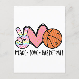 Carte D'accompagnement Peace Love Basketball Coeur pour les Ados entre