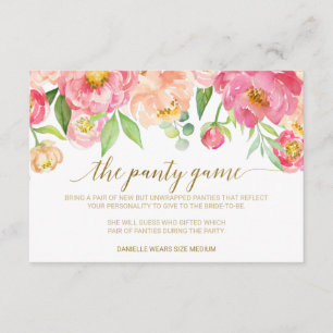 Carte D'accompagnement Peach and Pink Peony Flowers The Panty Game