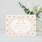 Carte D'accompagnement Peach Beige Vintage Fancy Floral Share Recipe (Debout devant)