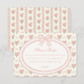 Carte D'accompagnement Peach Beige Vintage Fancy Floral Share Recipe (Devant / Derrière)