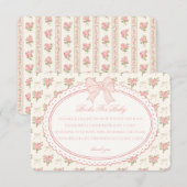 Carte D'accompagnement Peach Beige Vintage Floral Books for Baby Insert (Devant / Derrière)