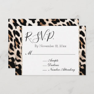 Carte D'accompagnement Peach Black Cream Leopard RSVP