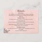 Carte D'accompagnement Peach Botanical Wedding Details Card (Devant)