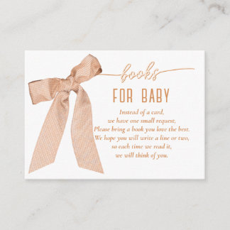 Carte D'accompagnement Peach Bow Baby Showe