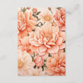 Carte D'accompagnement Peach Fuzz Floral Mariage Détails sur l'invité (Dos)
