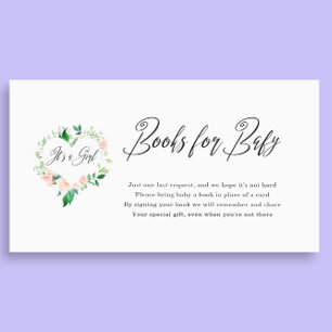 Carte D'accompagnement Peach It's a Girl Books for Baby shower