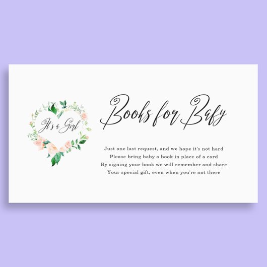 Carte D'accompagnement Peach It's a Girl Books for Baby shower