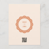 Carte D'accompagnement Peach Lace Details Reception Information Wedding  (Dos)