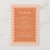 Carte D'accompagnement Peach Lace Details Reception Information Wedding  (Devant)
