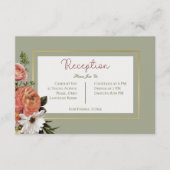 Carte D'accompagnement Peach Mimosa Fleurit Floral Mariage Réception (Devant)