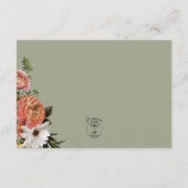 Carte D'accompagnement Peach Mimosa Fleurit Floral Mariage Réception (Dos)