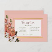 Carte D'accompagnement Peach Mimosa Fleurit Floral Mariage Réception (Devant / Derrière)