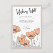 Carte D'accompagnement Peach Poppies Floral Élégant Mariage Souhaite bien (Devant)
