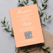 Carte D'accompagnement Peach Wedding Script RSVP Reception
