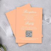 Carte D'accompagnement Peach Wedding Script RSVP Reception