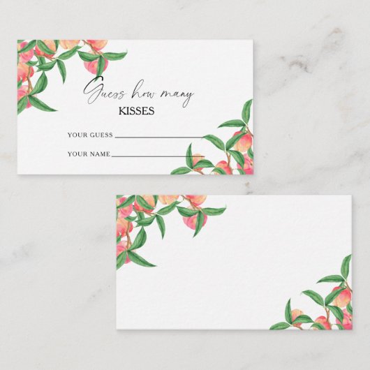 Carte D'accompagnement Peaches - devinez combien de baisers jeu de nage (Devant / Derrière)