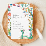 Carte D'accompagnement Peacock Botanique Floral Vibrant Coloré RSVP<br><div class="desc">Beau paon avec plumes florales tirées sur carte RSVP qui correspond parfaitement au thème jardin,  printemps/été. Découvrez le reste de la collection fort assorti à un décor mariage de couleur vive,  à des motifs floraux et plus encore.</div>