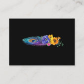 Carte D'accompagnement Peacock Feathers & Fleurs Quinceañera Noir (Dos)