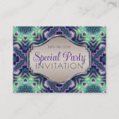 Carte D'accompagnement Peacock vert violet Mandala Moderne Moyen Age (Devant)