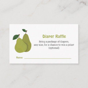 Carte D'accompagnement Pear couples baby shower Diaper Raffle
