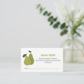 Carte D'accompagnement Pear couples baby shower Diaper Raffle (Debout devant)