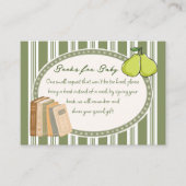 Carte D'accompagnement Pear sage green retro baby shower book request (Devant)