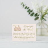 Carte D'accompagnement Pear Themed Recipe for the Bride Bridal Shower (Debout devant)
