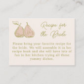 Carte D'accompagnement Pear Themed Recipe for the Bride Bridal Shower (Devant)