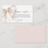 Carte D'accompagnement Pearl and Bow Diaper Raffle  (Devant / Derrière)