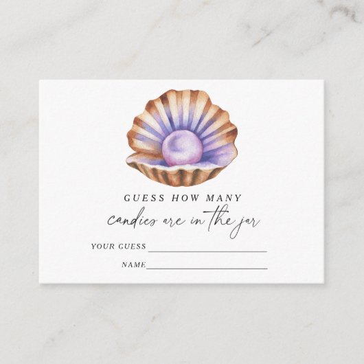 Carte D'accompagnement Pearl baby shower Devine combien de bonbons (Devant)