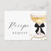 Carte D'accompagnement Pearls and Prosecco Black Bow Recipe Request (Devant)