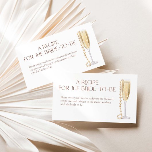 Carte D'accompagnement Pearls And Prosecco Recette pour que la mariée soi