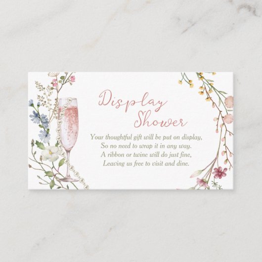 Carte D'accompagnement Pearls et Prosecco Bridal Display Douche (Devant)