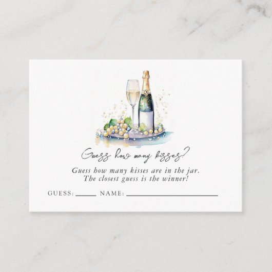 Carte D'accompagnement Pearls & Prosecco "Devinez Combien De Baisers ?" M (Devant)