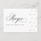 Carte D'accompagnement Pearls Recipe Card for the Bride to Be (Devant)