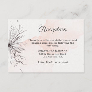 Carte D'accompagnement Pêche et gris élégant Mariage romantique délicat