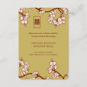 Carte D'accompagnement Pêche/Fleurs de prune Rouge Double Accueil Bonheur (Devant)