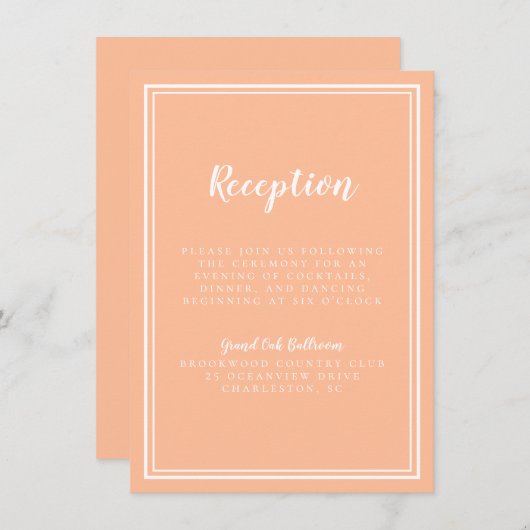 Carte D'accompagnement Pêche Mariage Simple Réception Moderne Traditionne (Devant / Derrière)