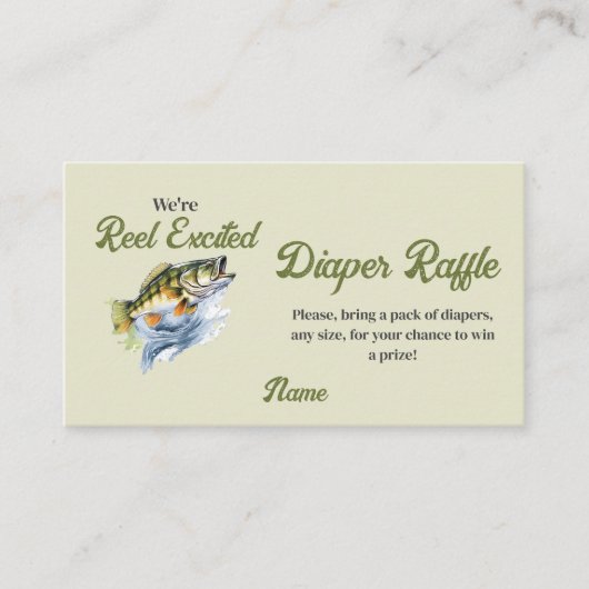 Carte D'accompagnement Pêche Sage Roue verte Bouche Baby shower excitée (Devant)