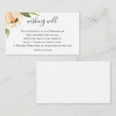 Carte D'accompagnement Pêcher le Mariage Floral Wishing well (Devant / Derrière)