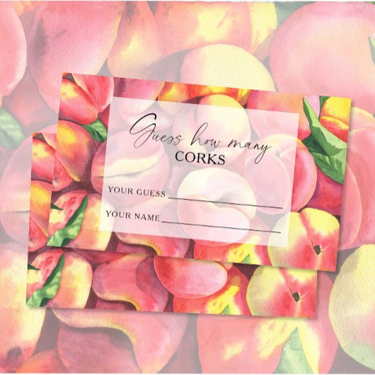 Carte D'accompagnement Pêches - devine combien de bouchons jeu de mariage