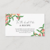 Carte D'accompagnement Pêches - Recette pour la mariée à être (Devant)