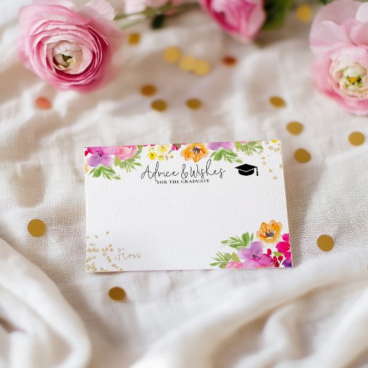 Carte D'accompagnement Peint à la main Floral conseils de graduation souh