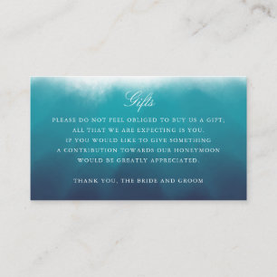 Carte D'accompagnement Peint Océan Bleu Mariage Détails Cadeau Insérer