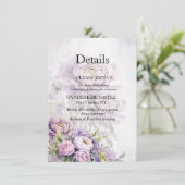 Carte D'accompagnement Peinture aquarelle lavande paeonie (Debout devant)